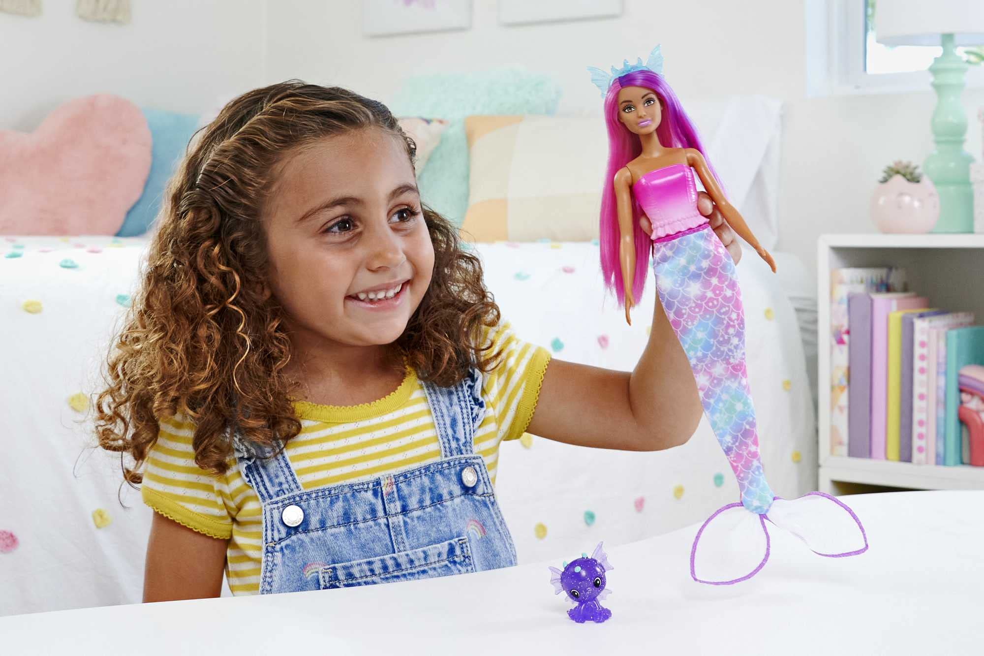 Barbie Dreamtopia Doll - Mermaid Fantasy Dress-Up Playset with Unicorn and Dragon Pets 7