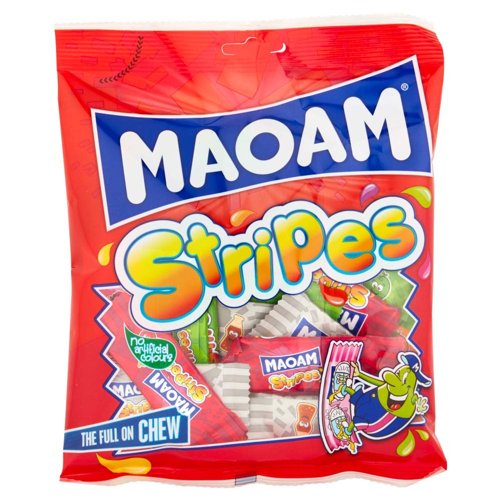 Maoam Stripes Fruit Chewy Sweets - 140g Pack 3