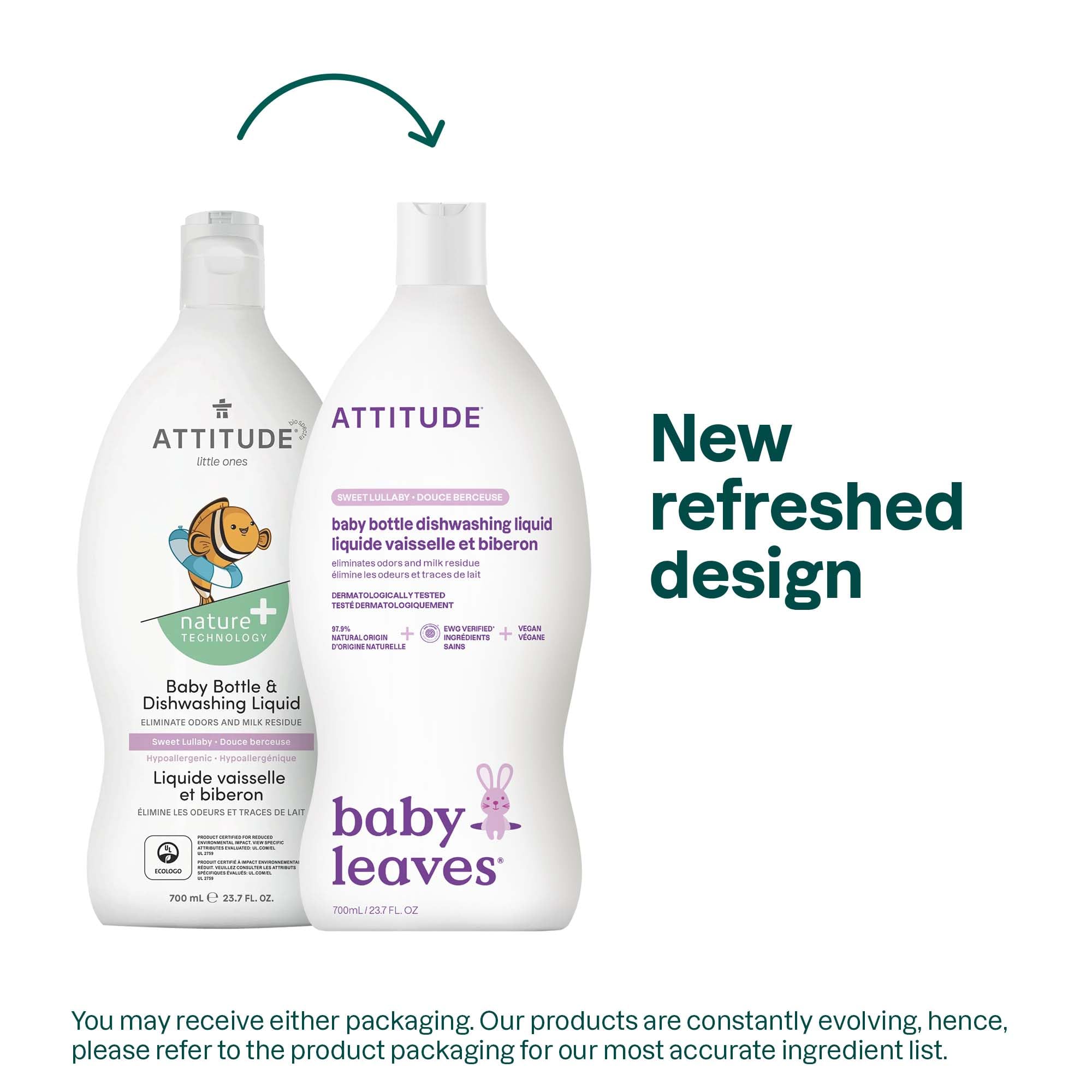 ATTITUDE Baby Washing-Up Liquid and Bottle Cleaner - EWG Verified, Sweet Lullaby Scent, 700 ml 2
