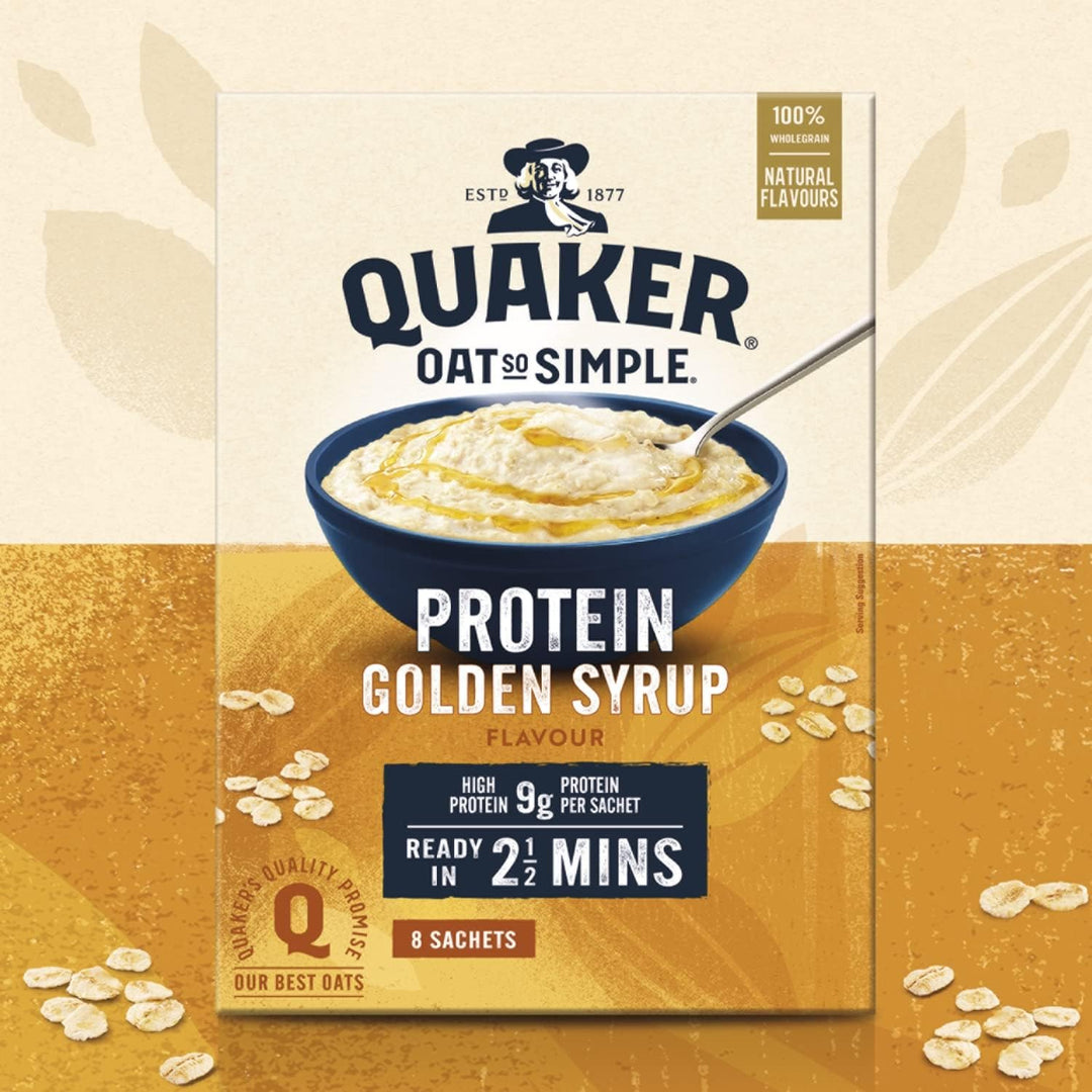 Quaker Oat So Simple Protein Golden Syrup Porridge, 8x43g