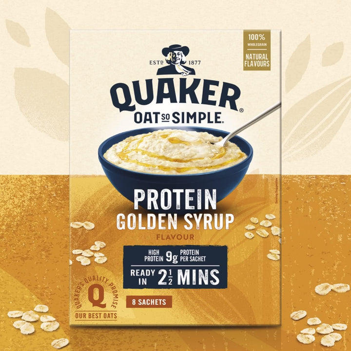 Quaker Oat So Simple Protein Golden Syrup Porridge, 8x43g