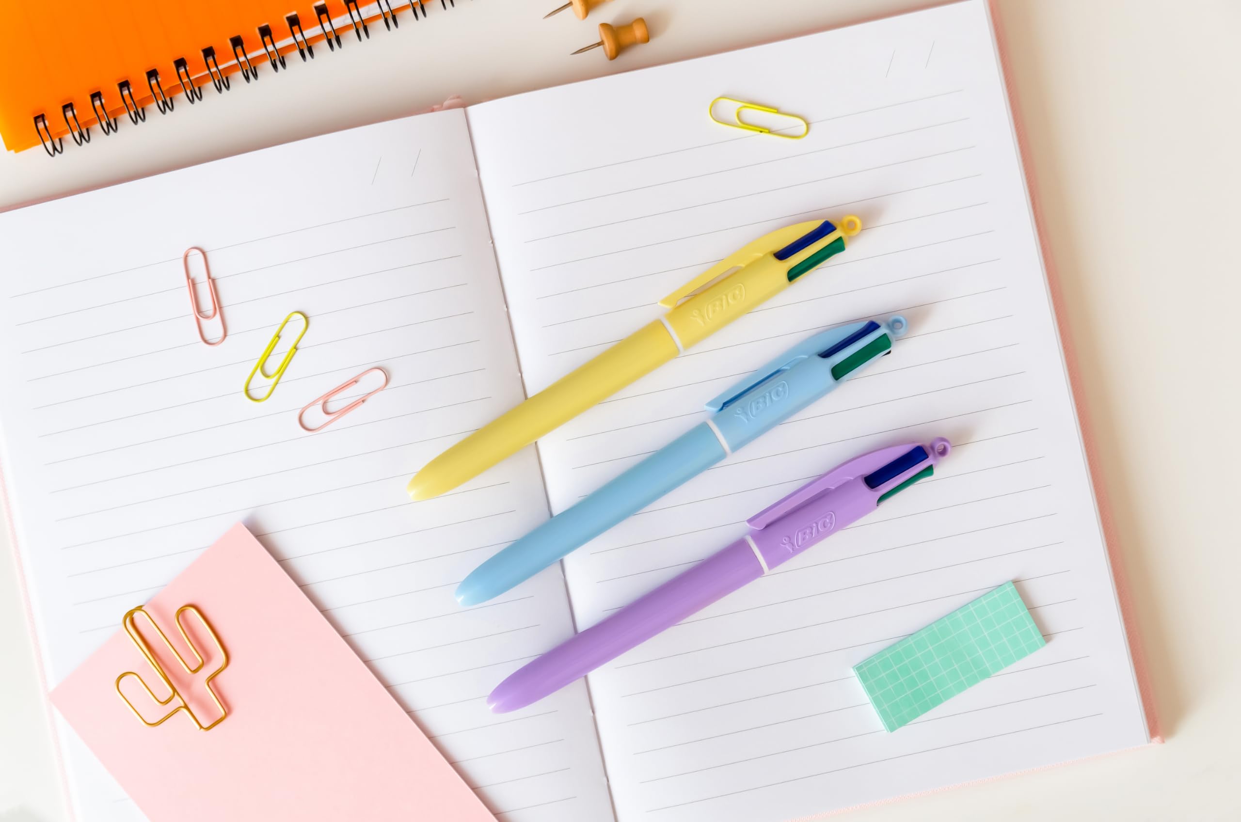 BIC 4 Colours Pastel Retractable Ballpoint Pens - Medium Point (1.0mm) - 6 Pack 5
