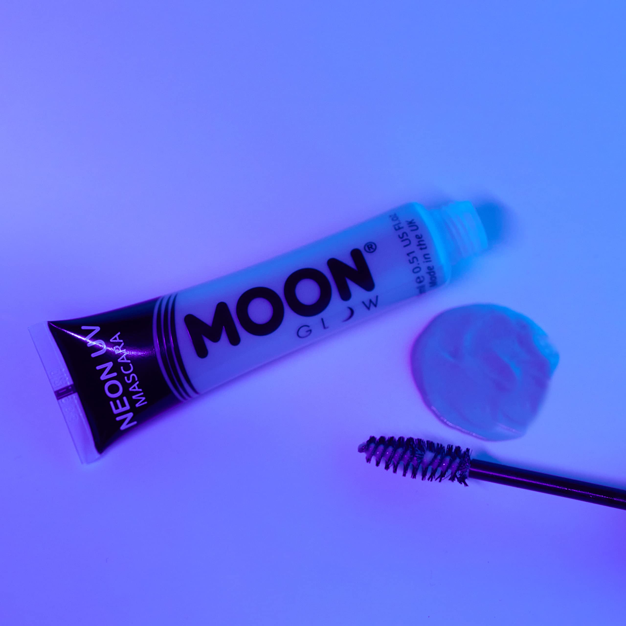 Moon Glow Intense Neon UV Mascara (20g) - Bright Blue, Fluorescent Glow Under UV/Blacklight 8