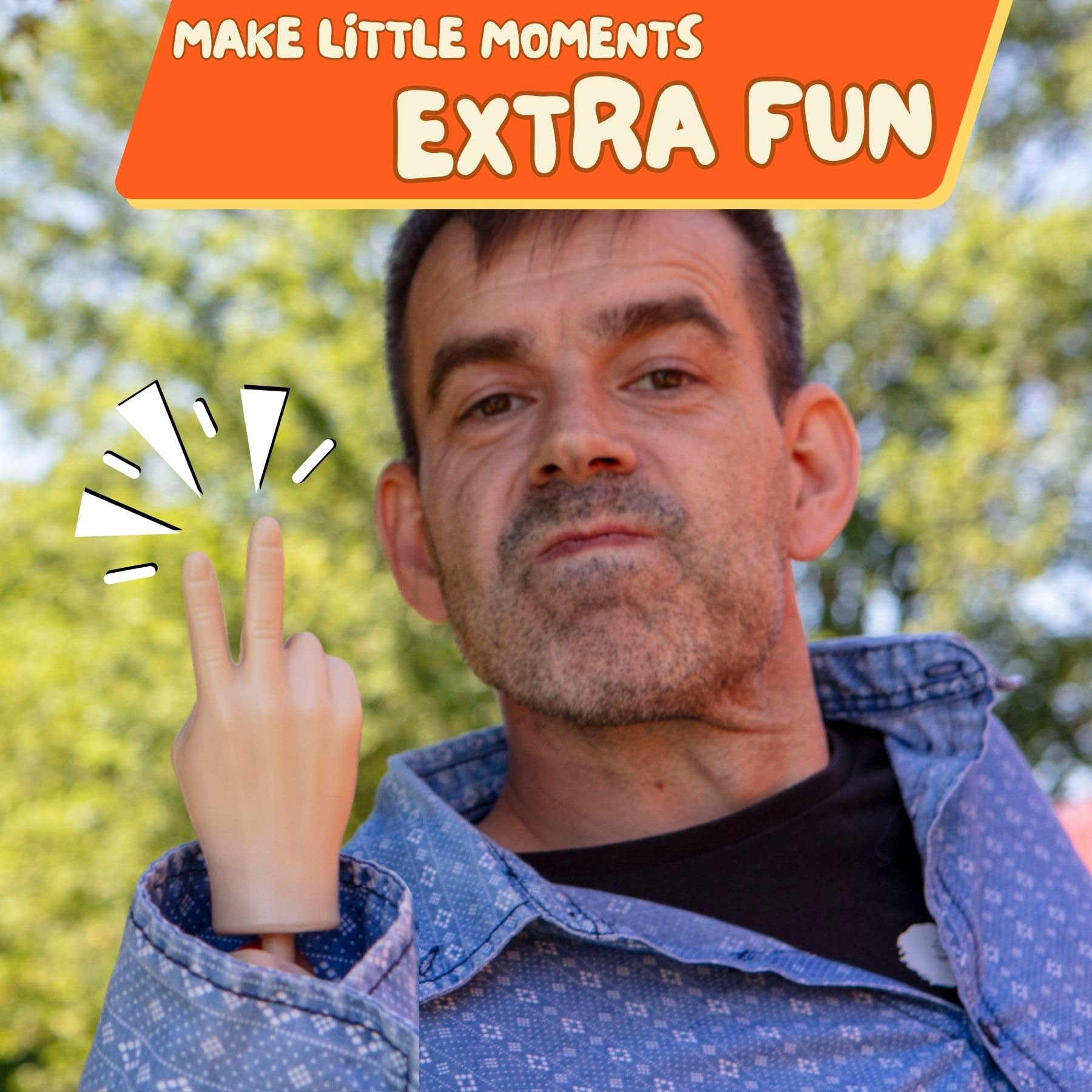 Boxer Gifts Tiny Hands on Sticks Prank - Peace, Thumbs Up and Waving 3pk 3