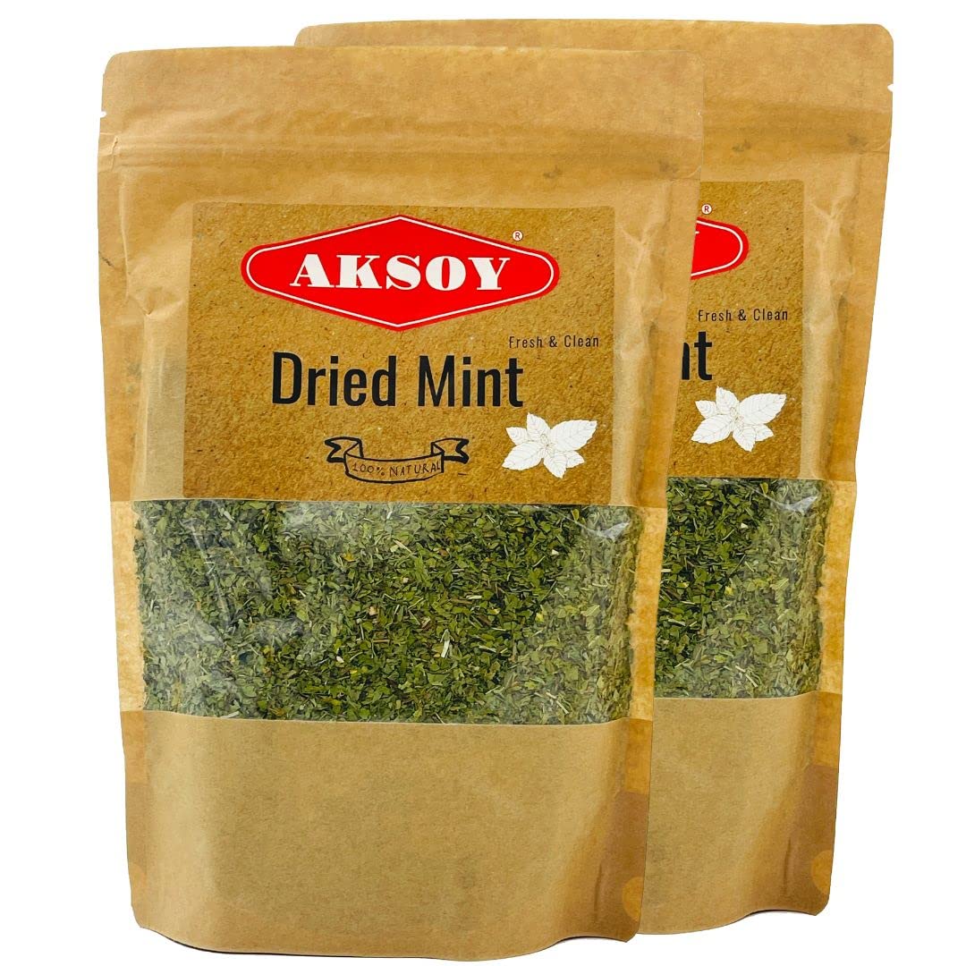 AKSOY Dried Peppermint Leaf - All-Natural Whole Spice for Tea & Cooking | 500g 1