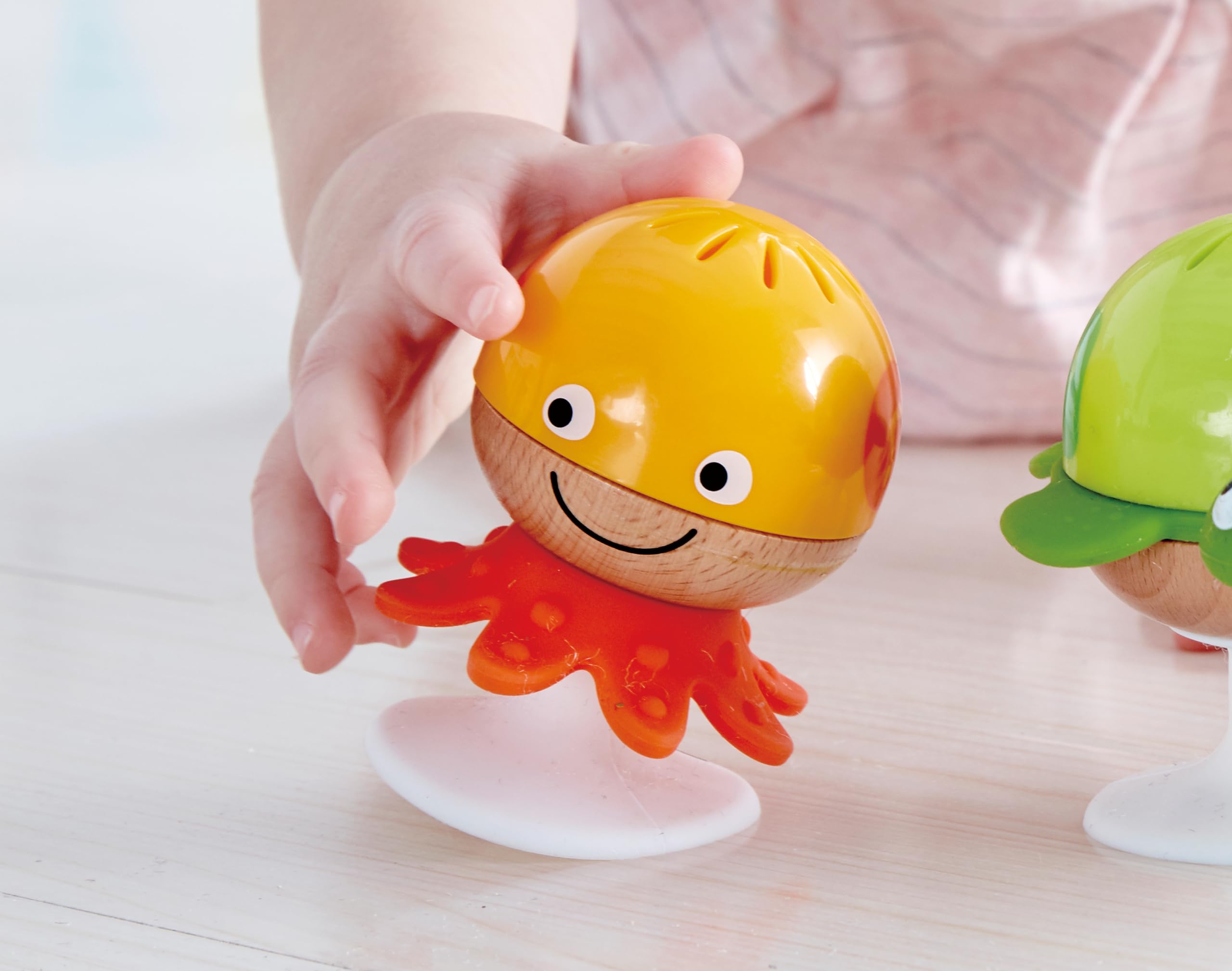 Hape Stay-Put Rattle Set - 3 Sea Animal Suction Rattles for Babies 9