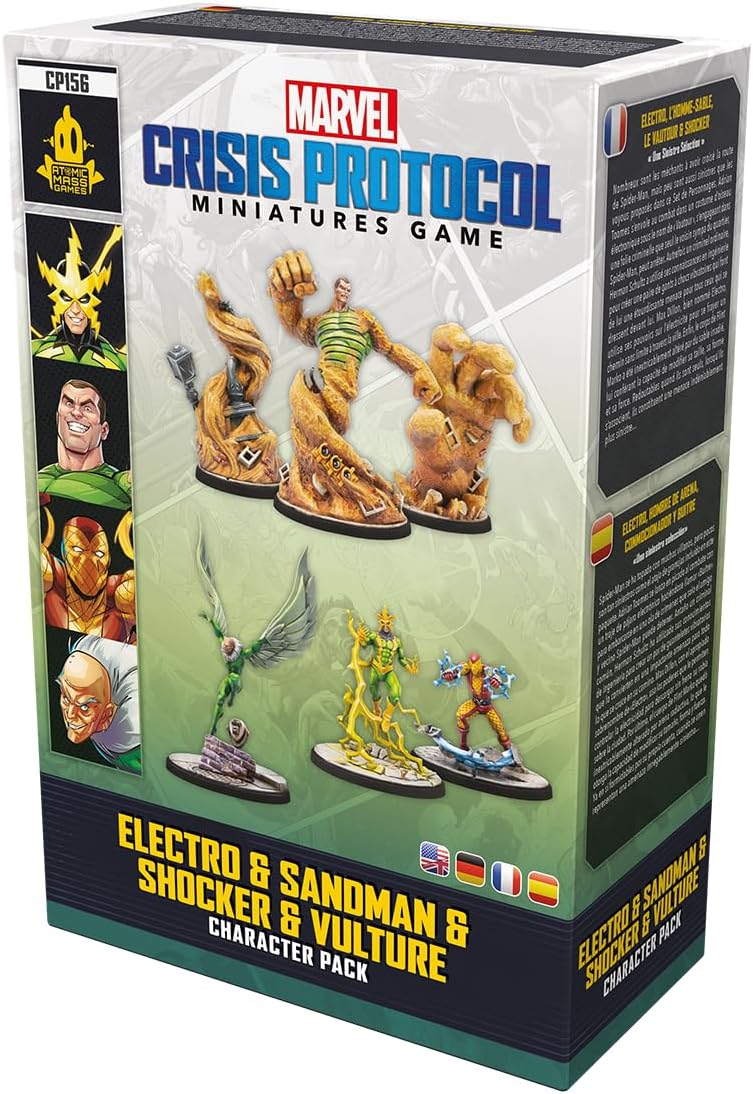 Atomic Mass Games Marvel Crisis Protocol Electro, Sandman, Shocker &amp; Vulture Villains Pack 6
