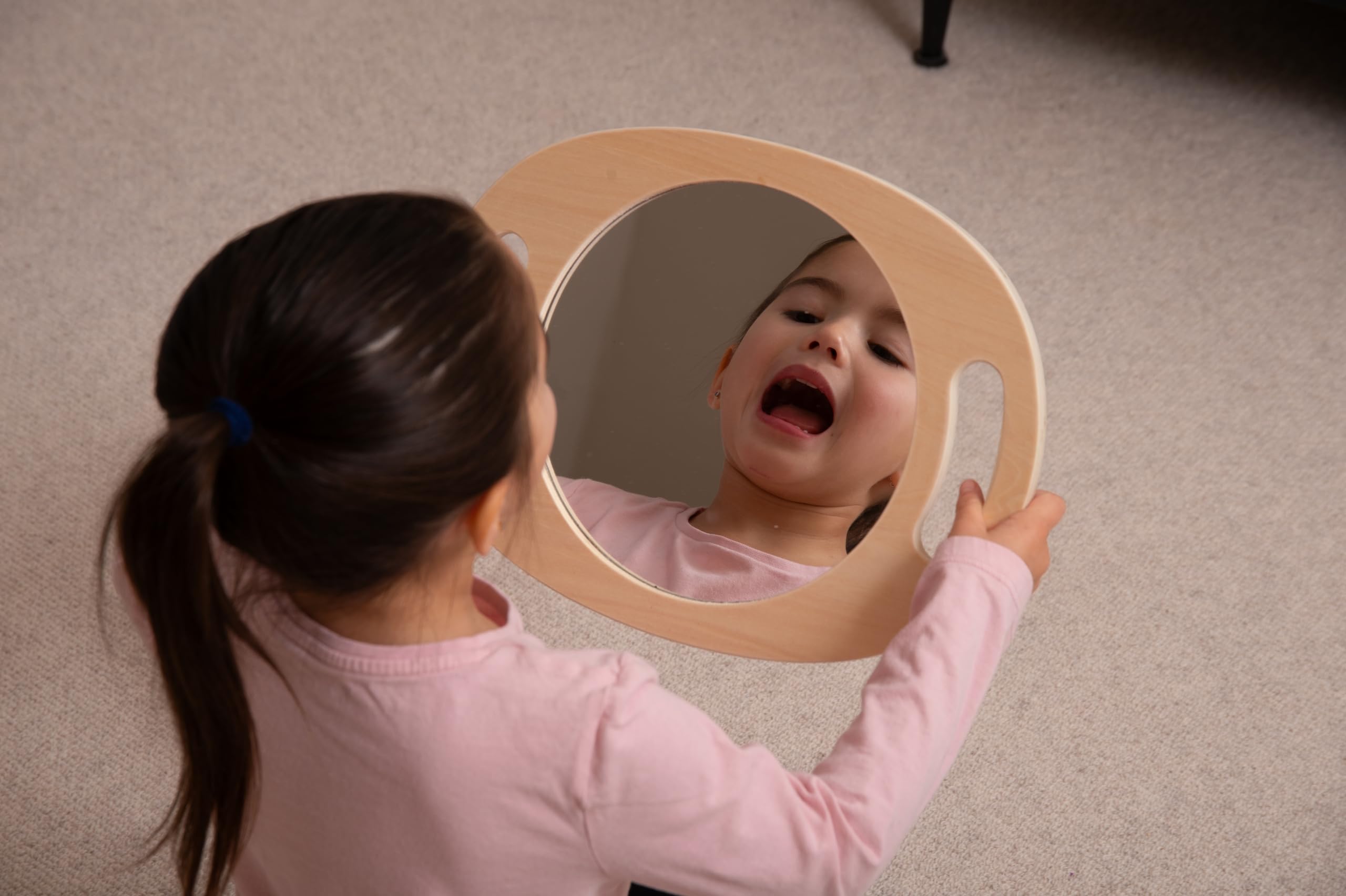 tickit Hand Held Wooden Mirror - Lightweight Exploration for All Ages | Wood Frame | 310x210mm 9