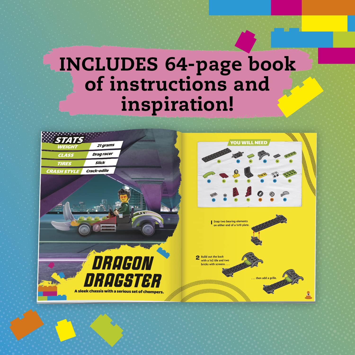Klutz LEGO Race Cars Activity Kit - 10 Build Variations | Ages 5-7 | 64-Page Book 5