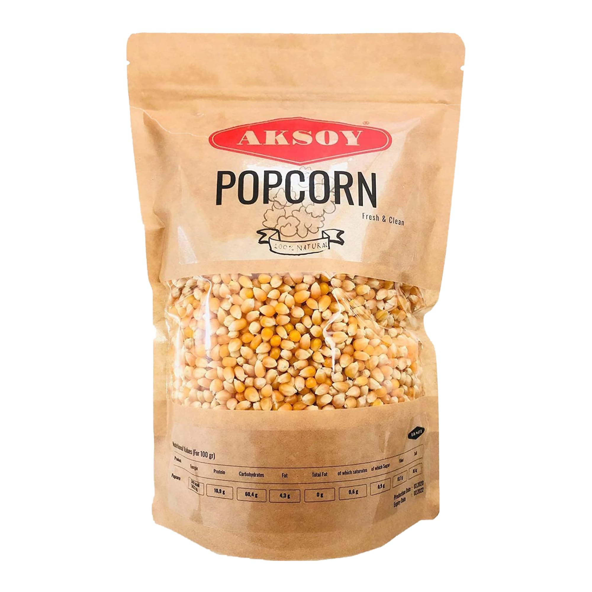AKSOY Popping Corn Kernels - 1.25KG | Non-GMO Gourmet White Popcorn for Stovetop/Popper