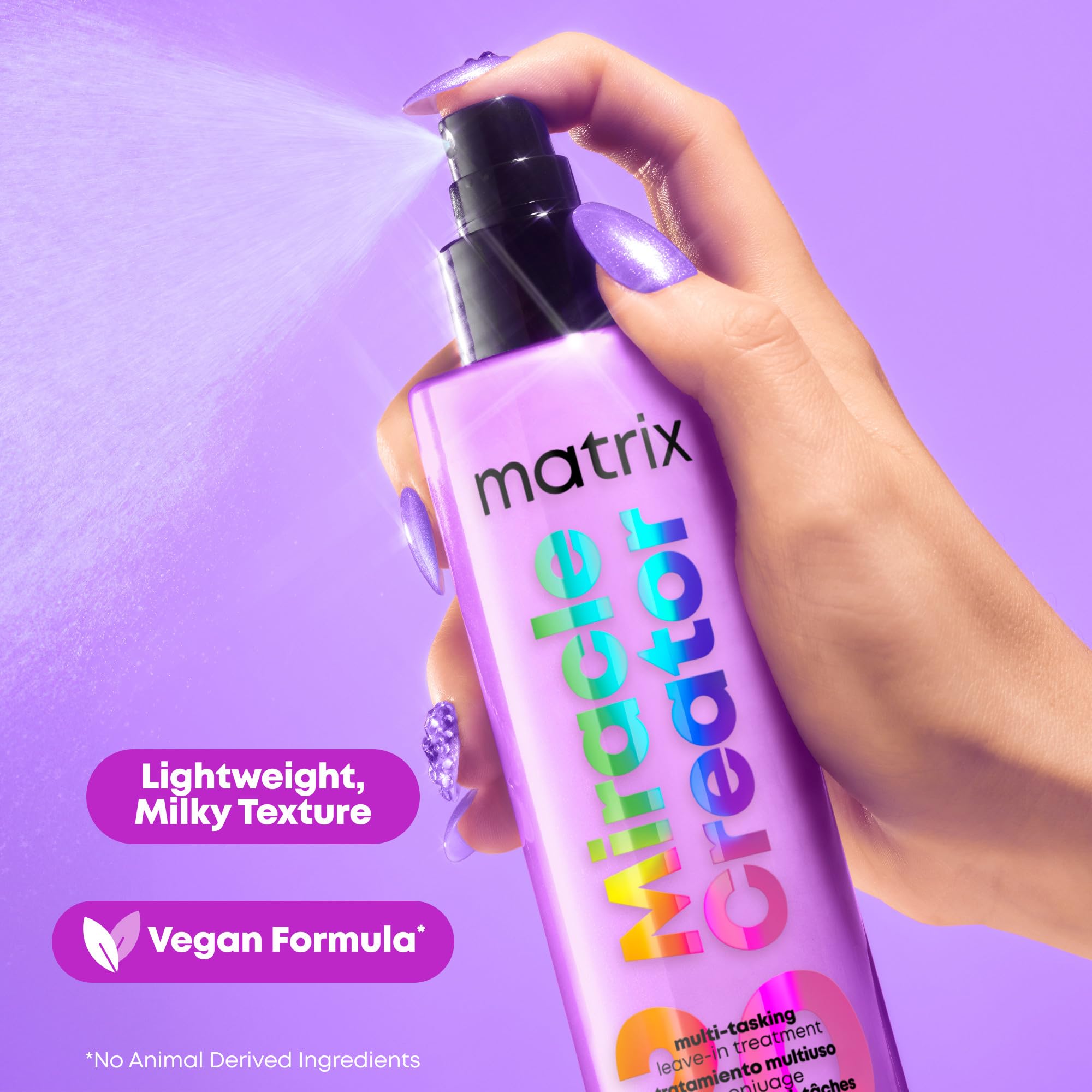 Matrix Miracle Creator Multi-Benefit Leave-In Spray - 20 Benefits, Heat Protection Up To 230°C, Detangling 9