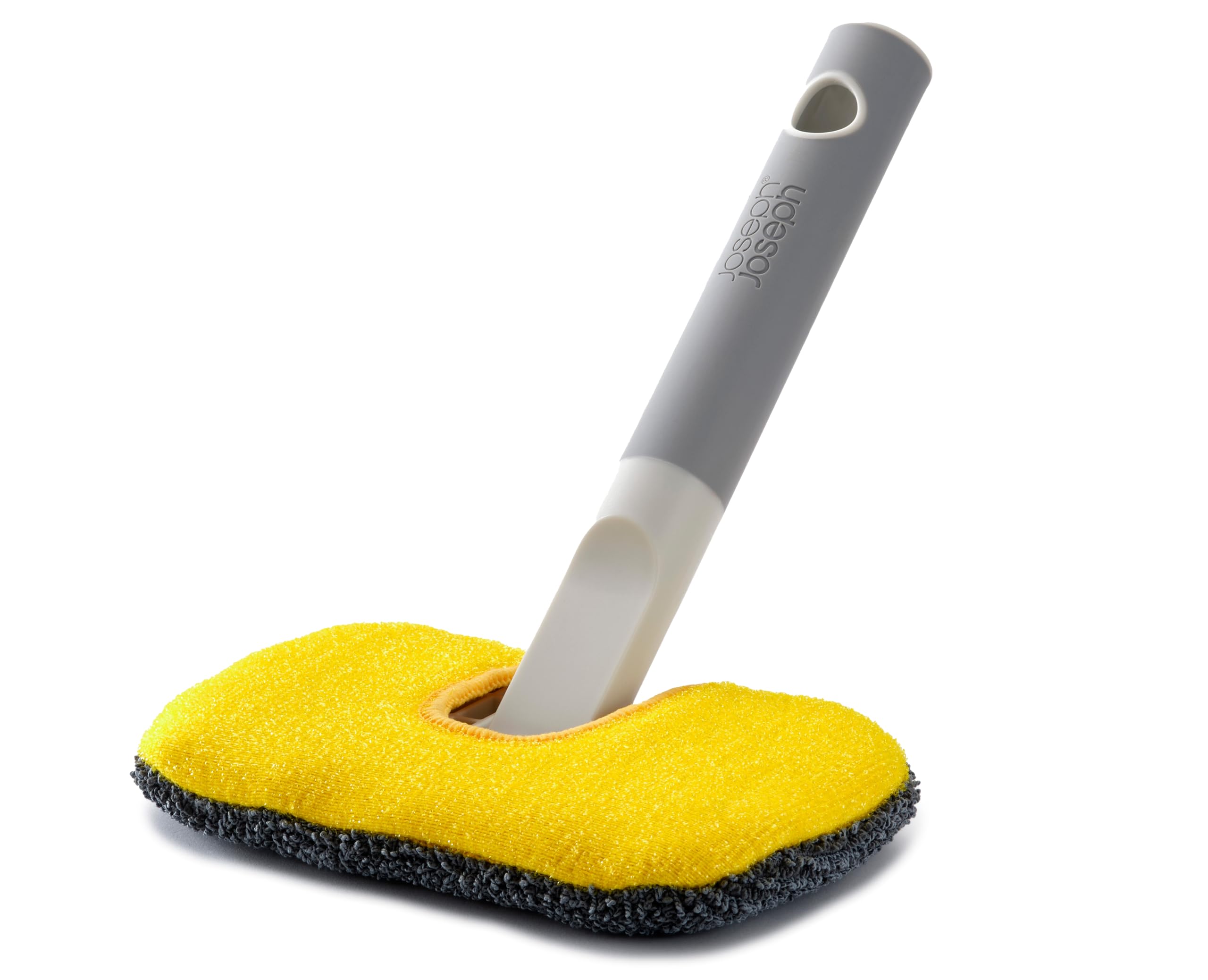 Joseph Joseph CleanTech 2-in-1 Bathroom Scrubber - Microfibre & Scourer Pads | Soft-Grip Handle 2