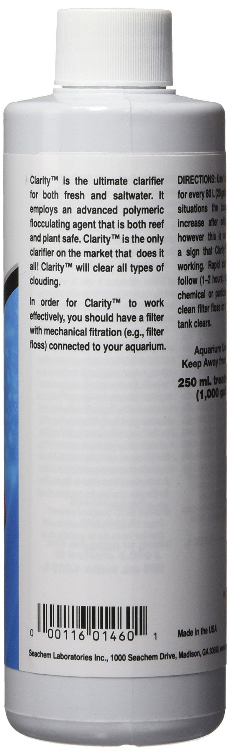 Seachem Clarity Water Clarifier - Marine & Freshwater Clouding Removal | 250 ml