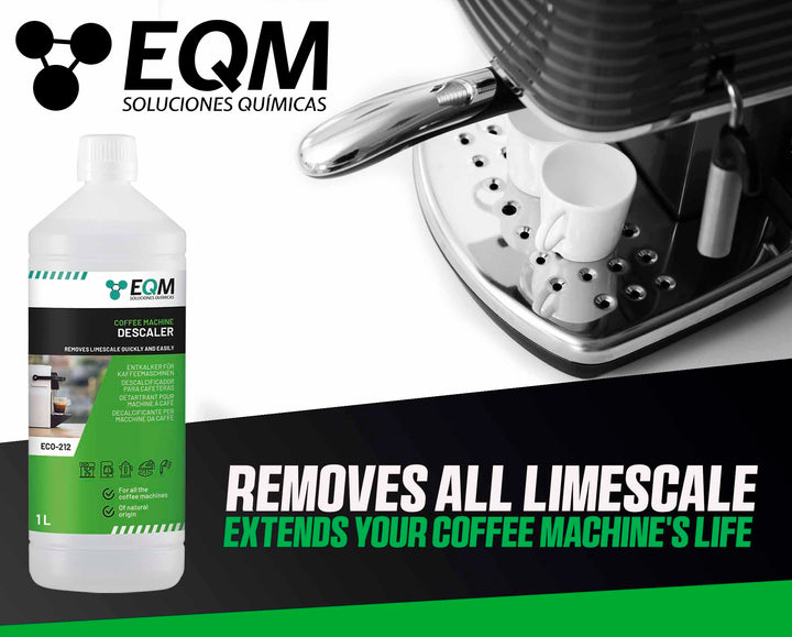 EQM - ECO-212 Coffee Machine Descaler - 1L - 100% Natural Origin with Citric Acid
