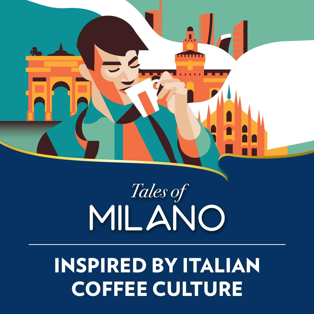 Lavazza Tales of Milano Coffee Ground - 100% Arabica, Aromatic Notes of Honey and Dried Fruit, Intensity 7/10, Light Roasting, 200 g
