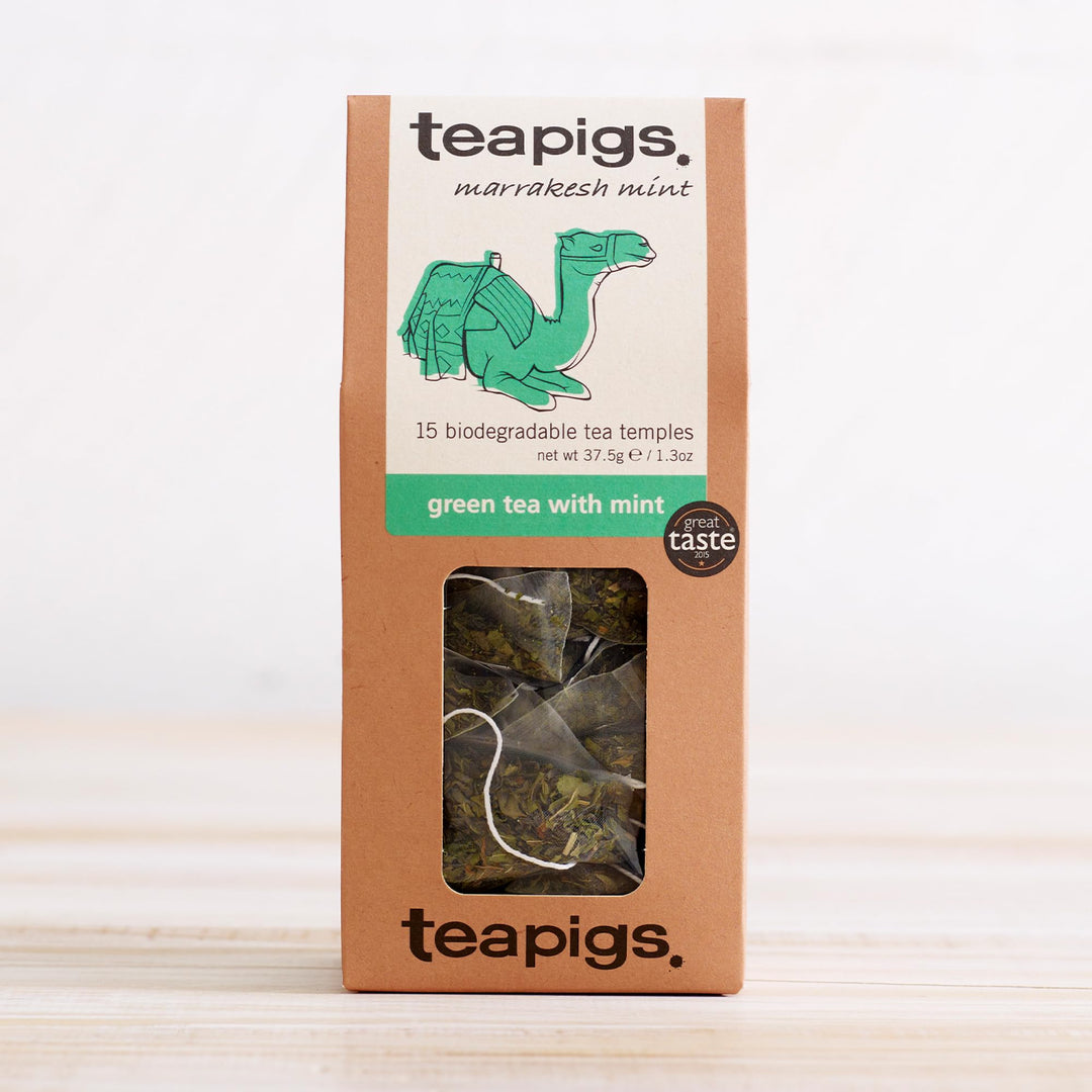 teapigs Marakesh Mint Green Tea with Mint - 15 Tea Temples - Chunmee Green Tea & Peppermint Blend