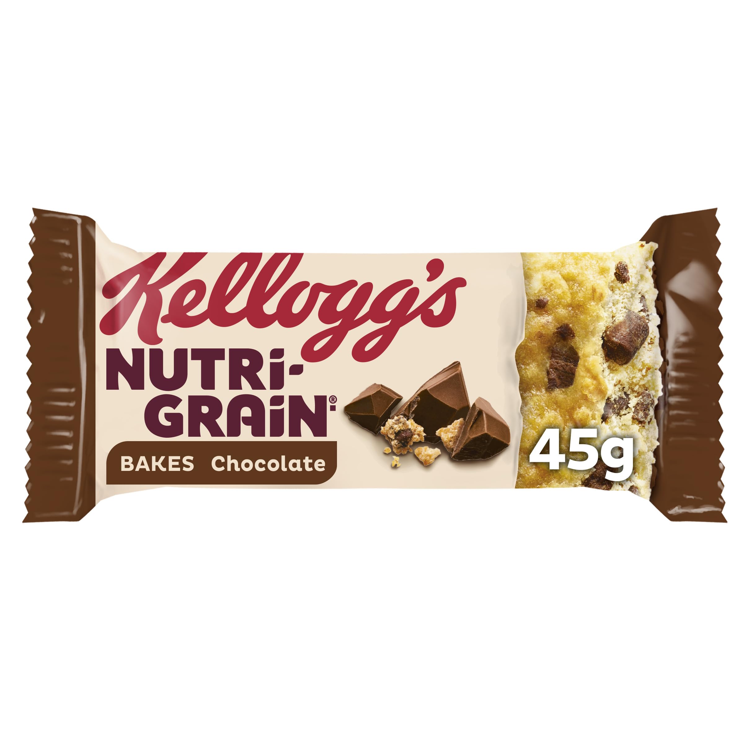 NUTRI-GRAIN Chocolate Cereal Bakes with Oats and Wheat, Fortified with Vitamins and Iron | 25 x 45g Pack 2