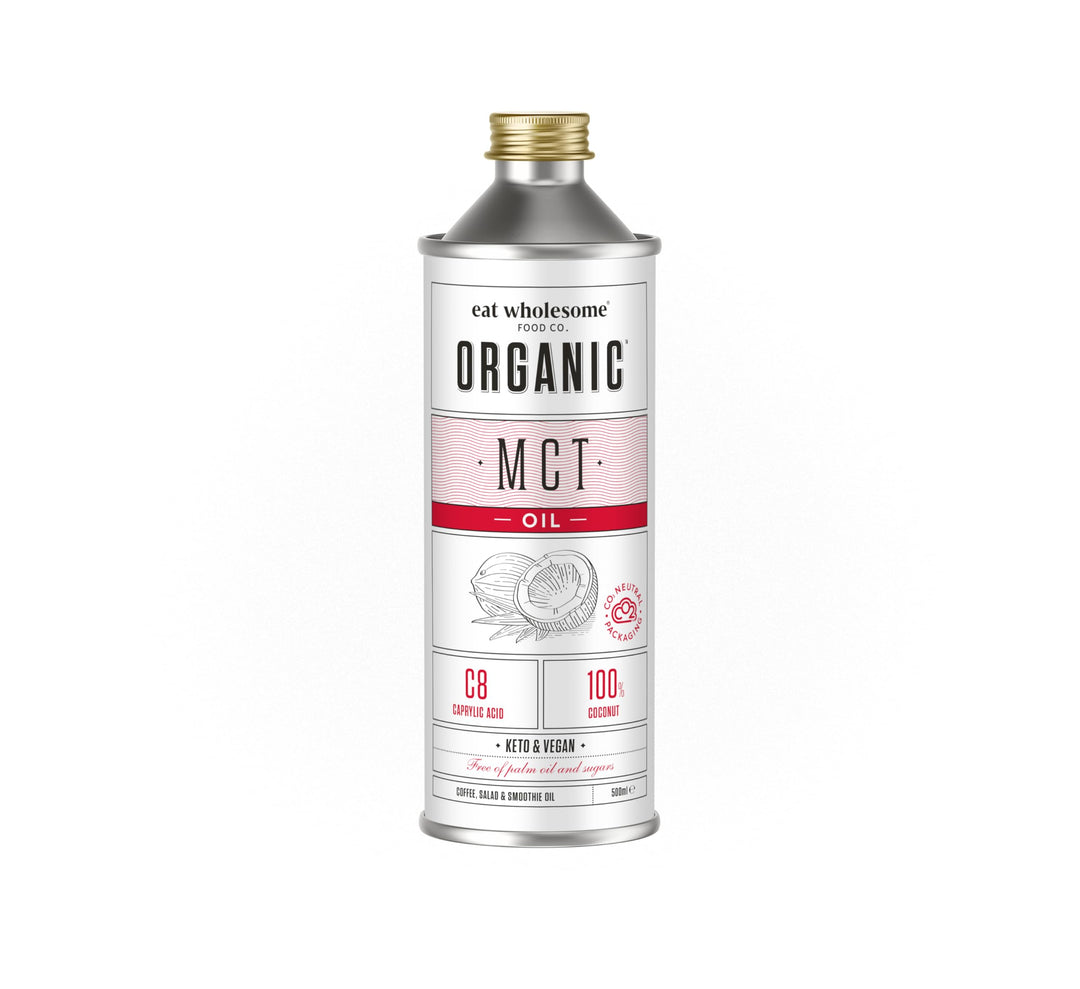 Eat Wholesome Organic MCT Oil 500ml - High C8 & C10, 100% Coconut, Keto & Vegan Friendly, CO2 Neutral