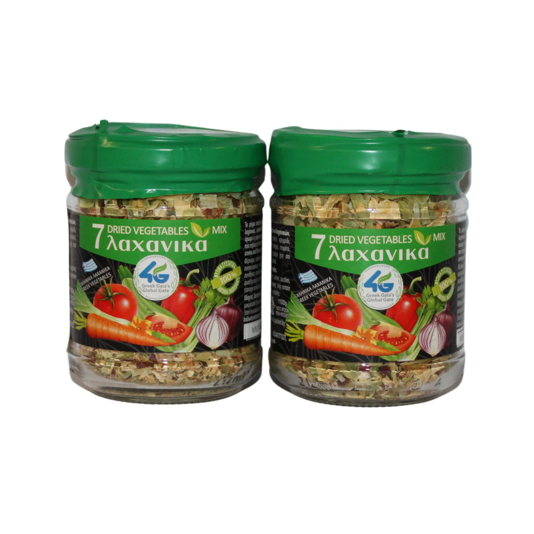 4G Greek Gaia's Global Gate 7 Dried Vegetables Mix – Pack of 2 x 70g (140g Total) – All-Natural, No Preservatives