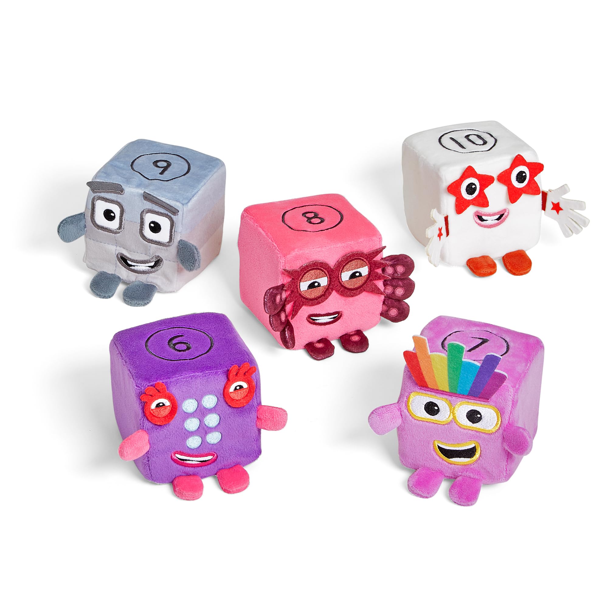 Learning Resources Numberblocks Blocklets Six to Ten Soft Plush Set - Ages 18 Months+ | Fabric | Unisex Children