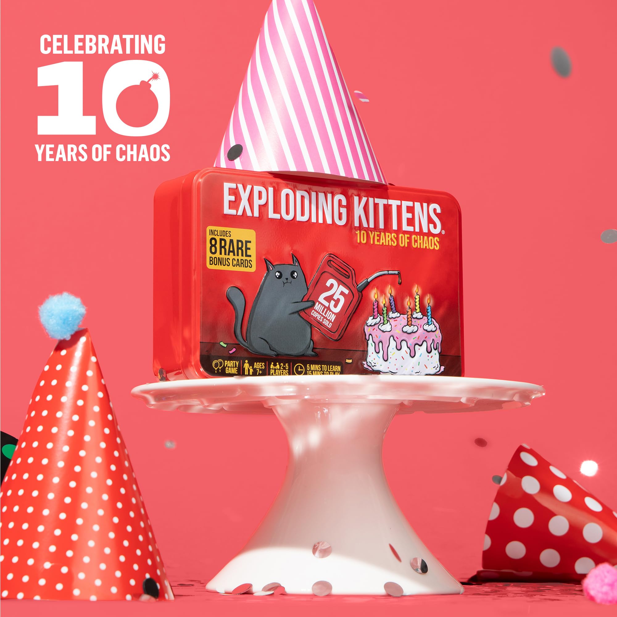 Exploding Kittens 10th Anniversary Tin - Card Game for 2-5 Players, Ages 7+ 2
