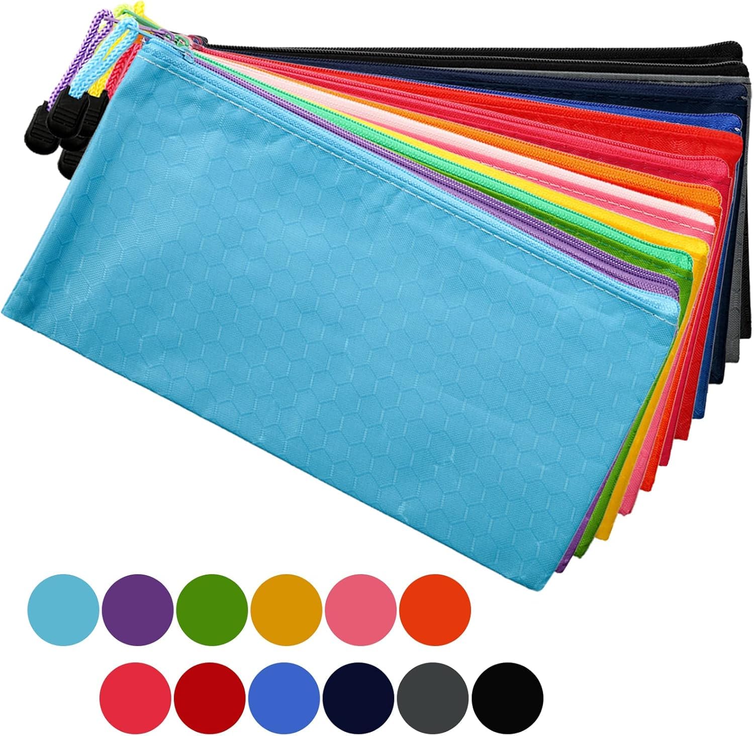 SOUJOY Zipper Pencil Pouches - 36 Pieces, Multicolor PVC, Waterproof | 22.8x12cm 3