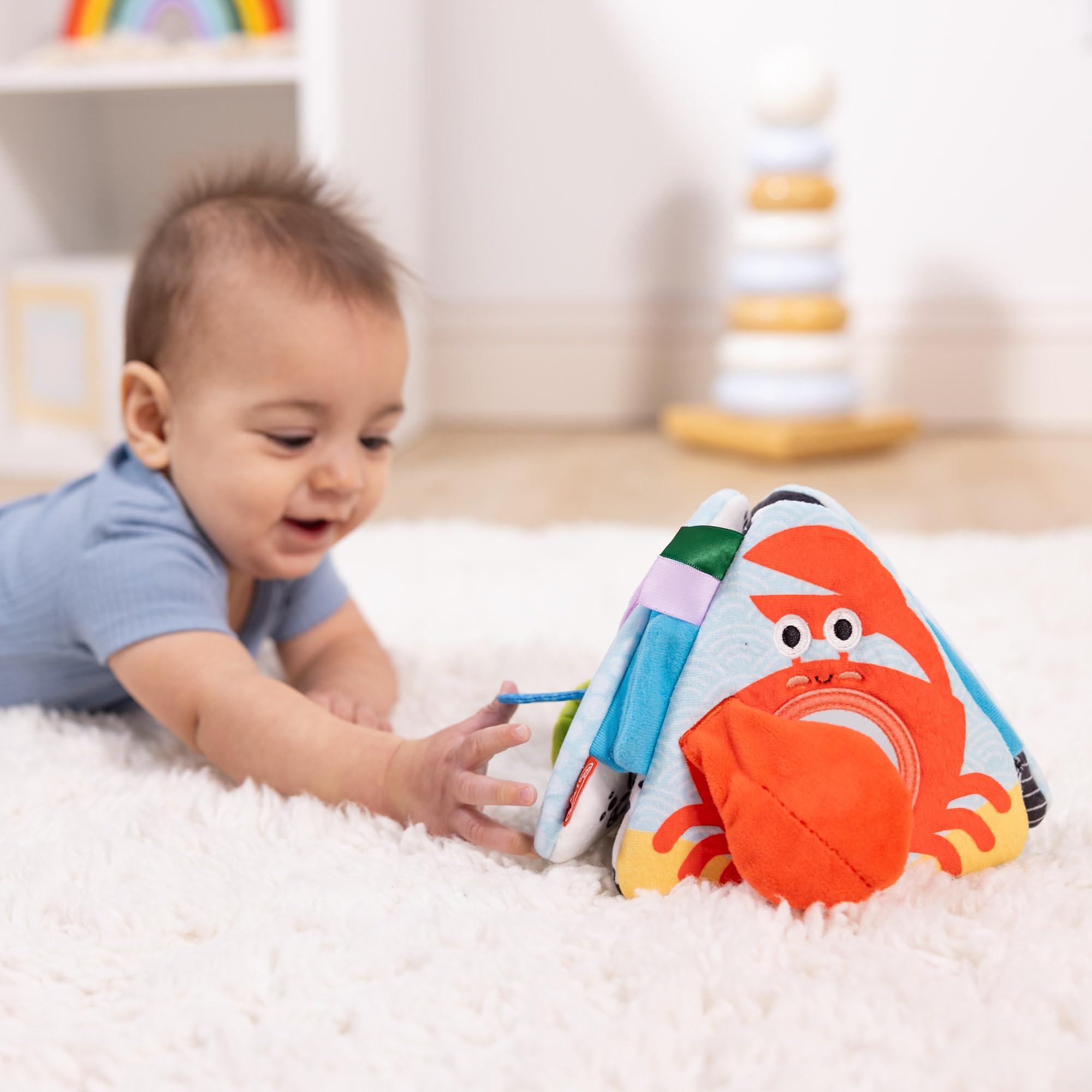 Melissa & Doug Ocean Tummy Time Triangle Baby Toy - Soft Sensory Play, Ages 0-6 Months 2