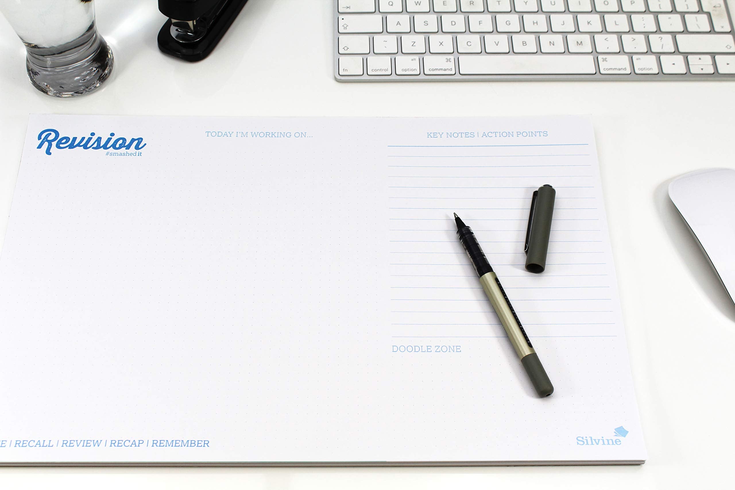 Silvine Luxpad Gluebound Desk Pad - 48 Pages Revision & Study | 360 x 230mm | White 4