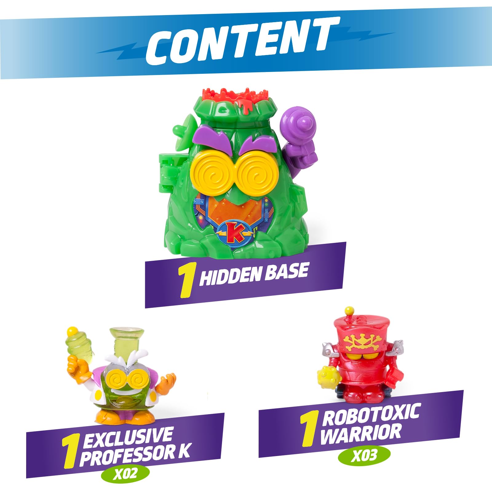 SUPERTHINGS RIVALS OF KABOOM Professor K's Hidden Volcano Base Playset | Includes 2 Exclusive Figures 3