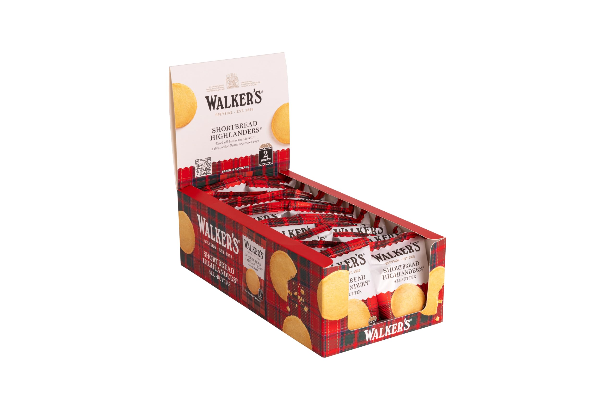 Walker's Shortbread Biscuits - Highlander Twin Packs | 18 Duo-Packs | 720g