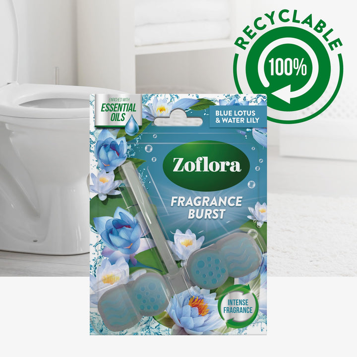 Zoflora - Blue Lotus & Water Lily Toilet Rim Block, 48g