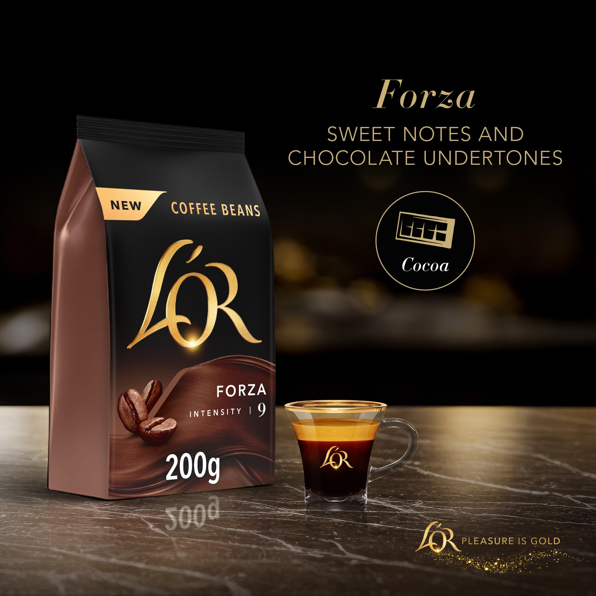 L'OR Forza Roasted Whole Coffee Beans - Intensity 9, 800g Total (4 x 200g Pack) 2