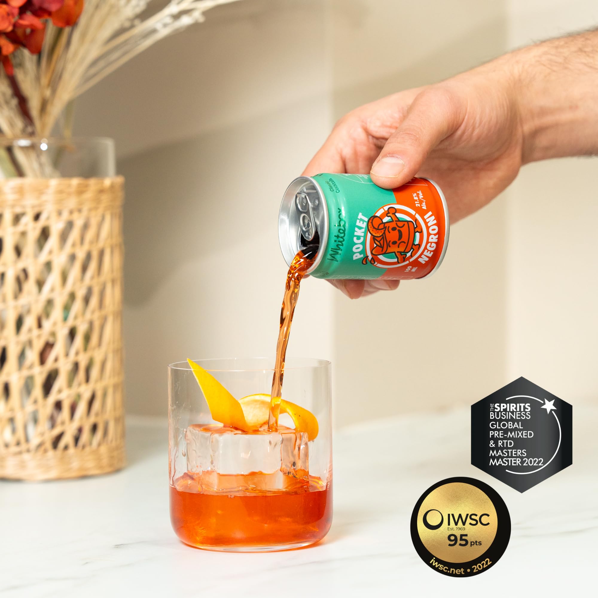 WHITEBOX COCKTAILS Single Serve Classic Pocket Negroni | 21.8% ABV | 100ml 3