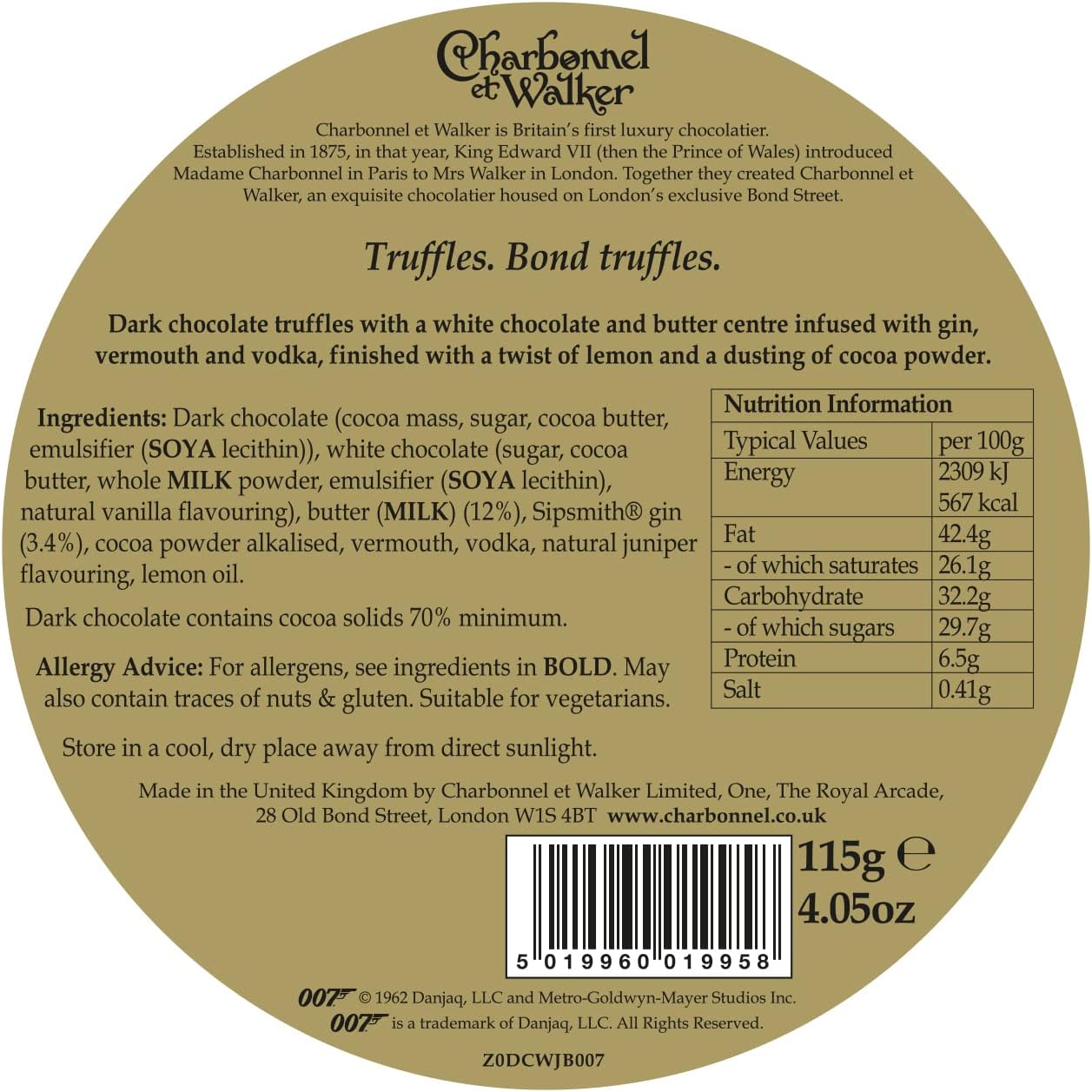 Charbonnel & Walker James Bond 007 Dry Martini Truffles 2
