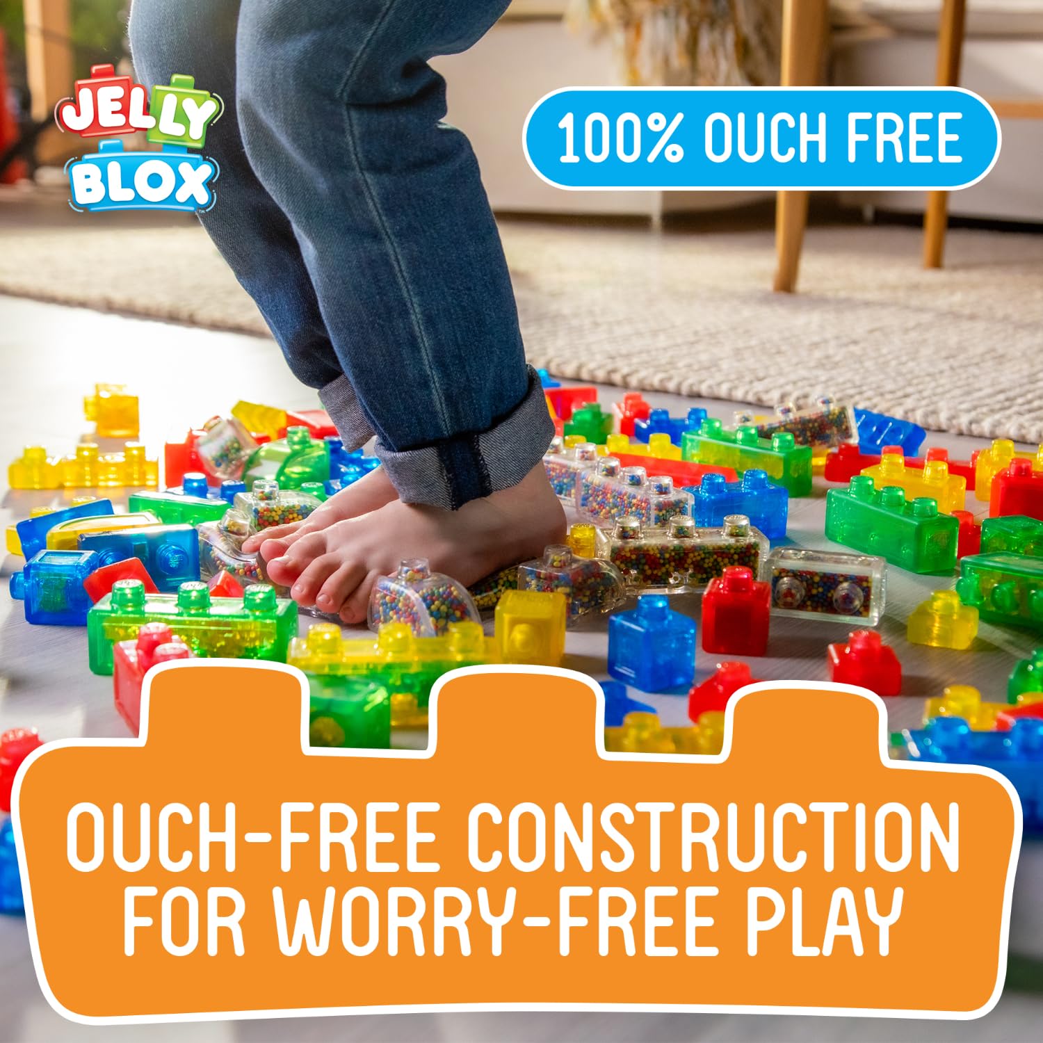 Jelly Blox Bouncy Castle Set - 18 Pieces | Ages 2+ | Flexible Building Blocks 5