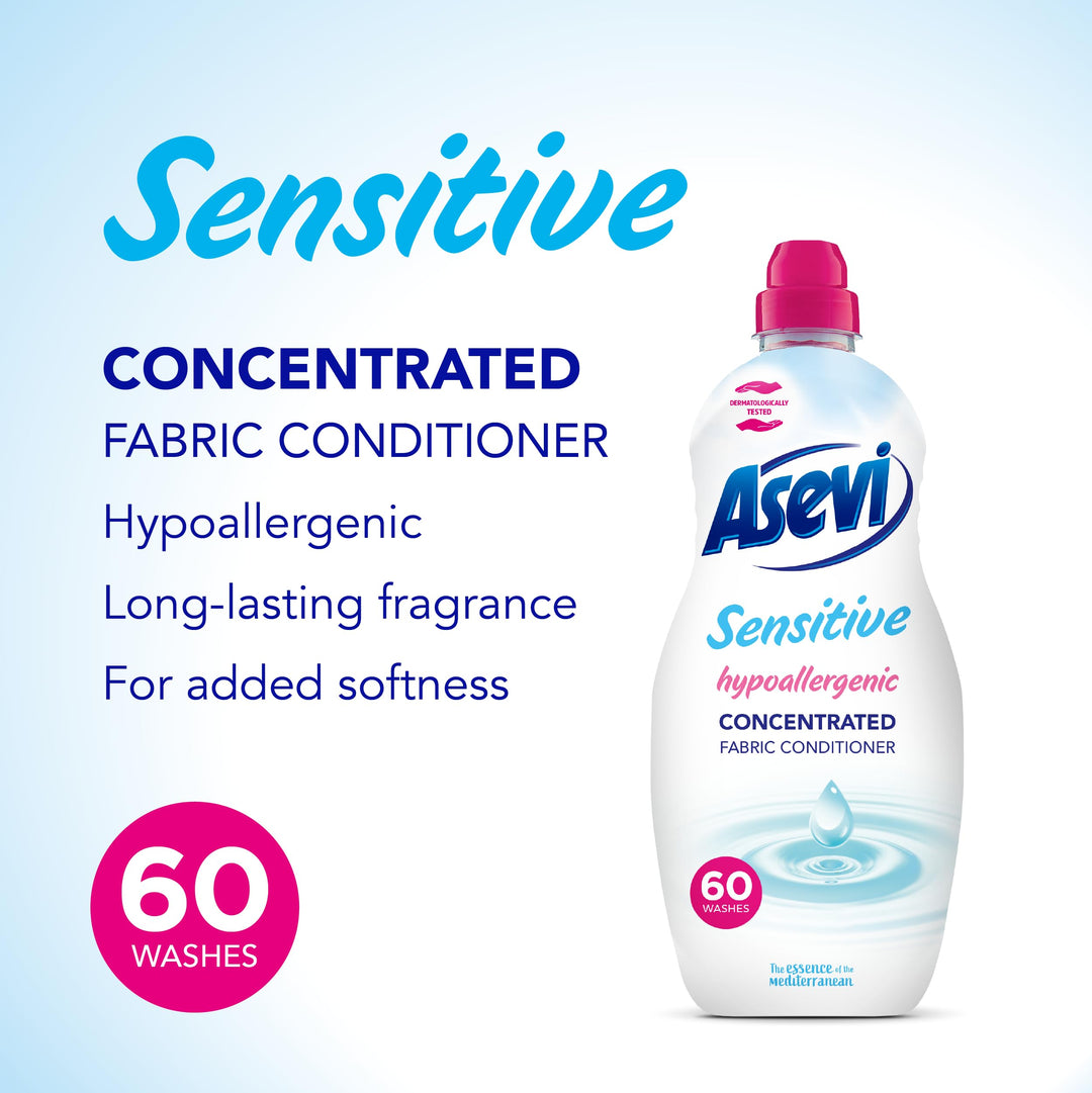 Asevi - Sensitive Fabric Conditioner Liquid (1.38L, 60 Washes)