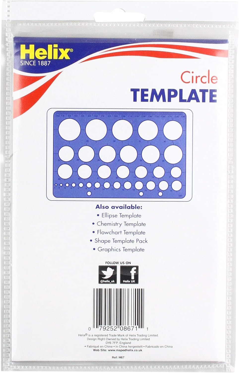Helix Circle Stencil Template, Translucent Orange 2
