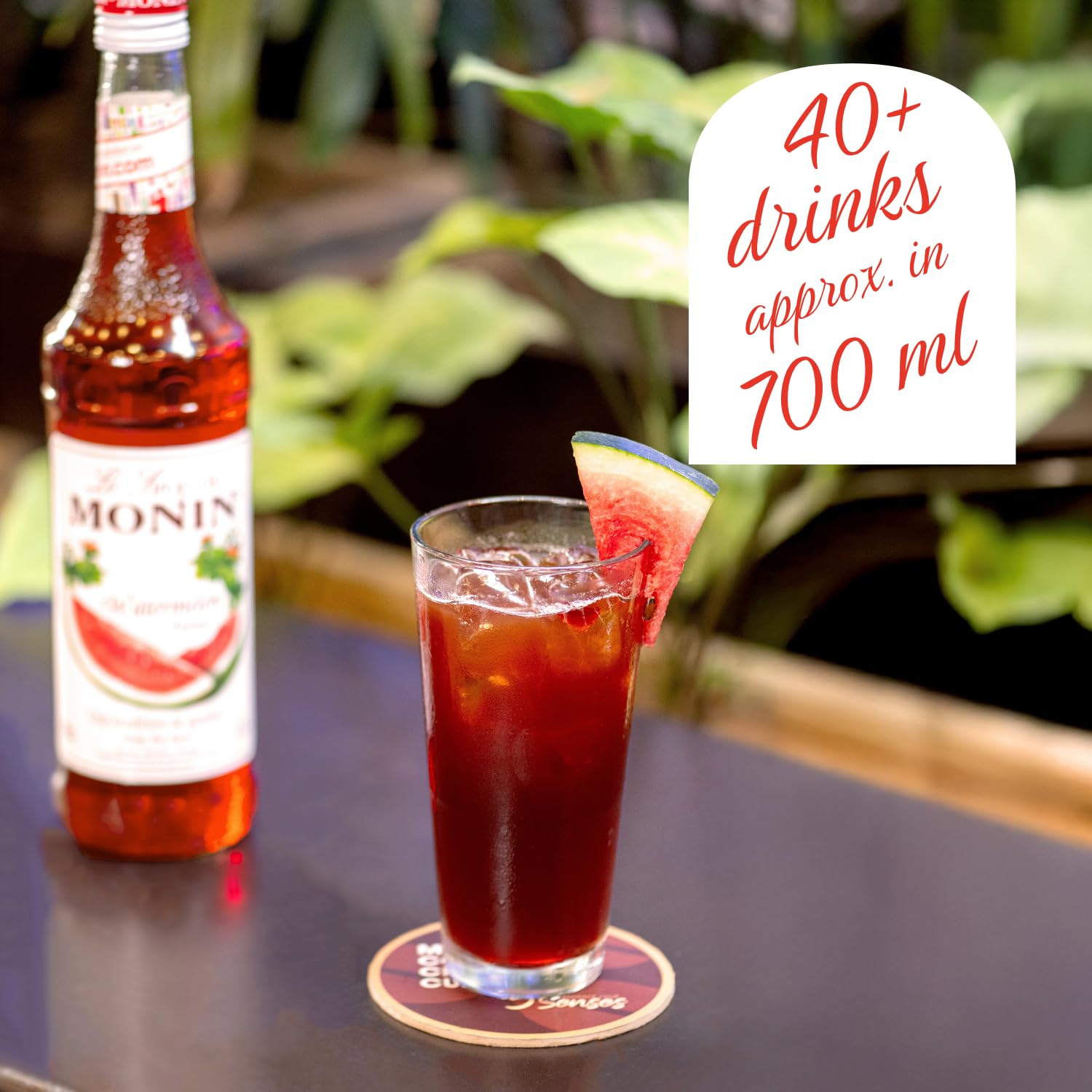 MONIN Wassermelonensirup 700 ml – Vegan, Halal, Koscher – Natürlicher Geschmack, allergenfreier Getränkesirup 6