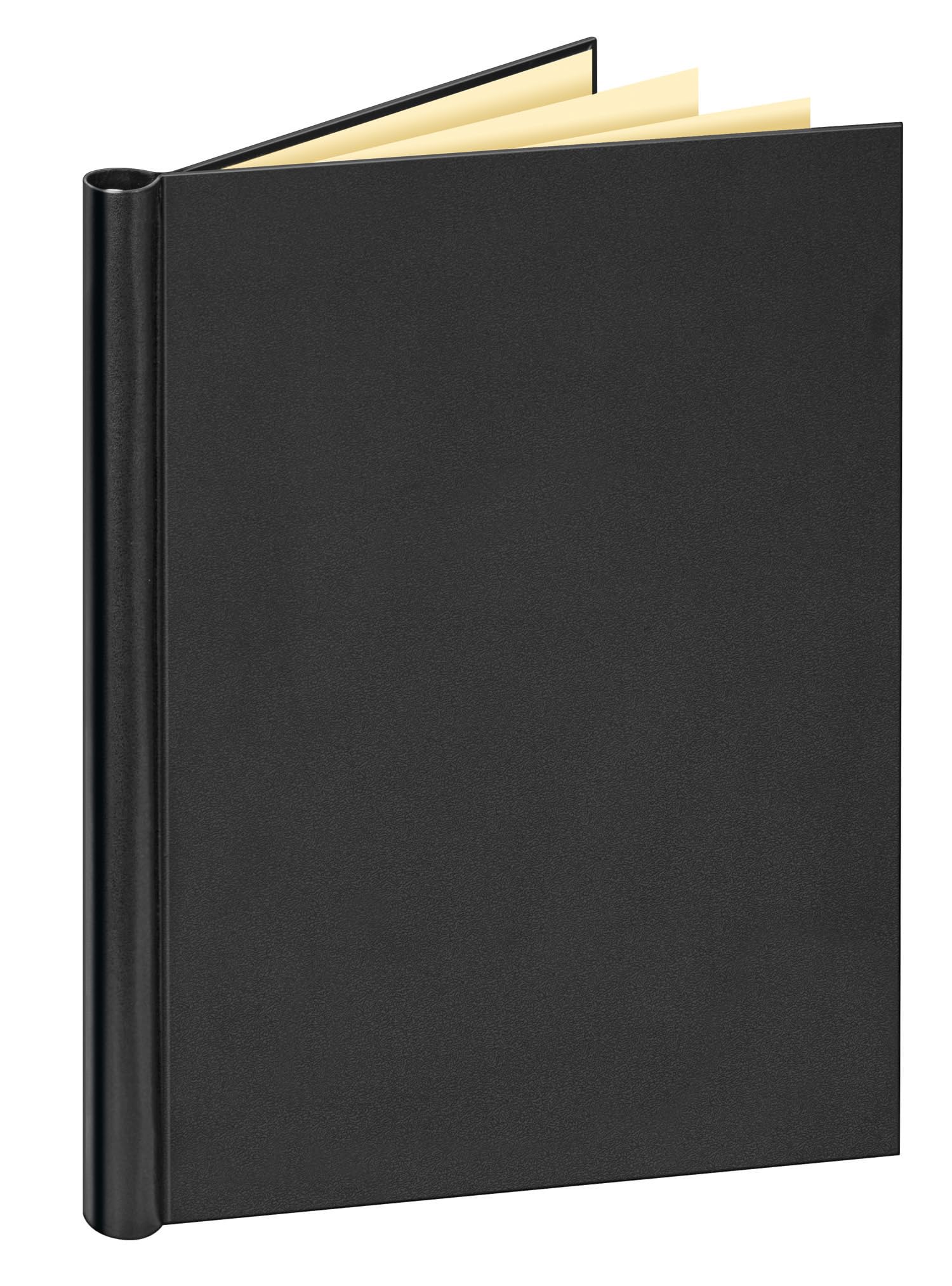 VELOFLEX Spring Binder - Leather Grain Finish | DIN A4 | Black | 150 Sheet Capacity 1