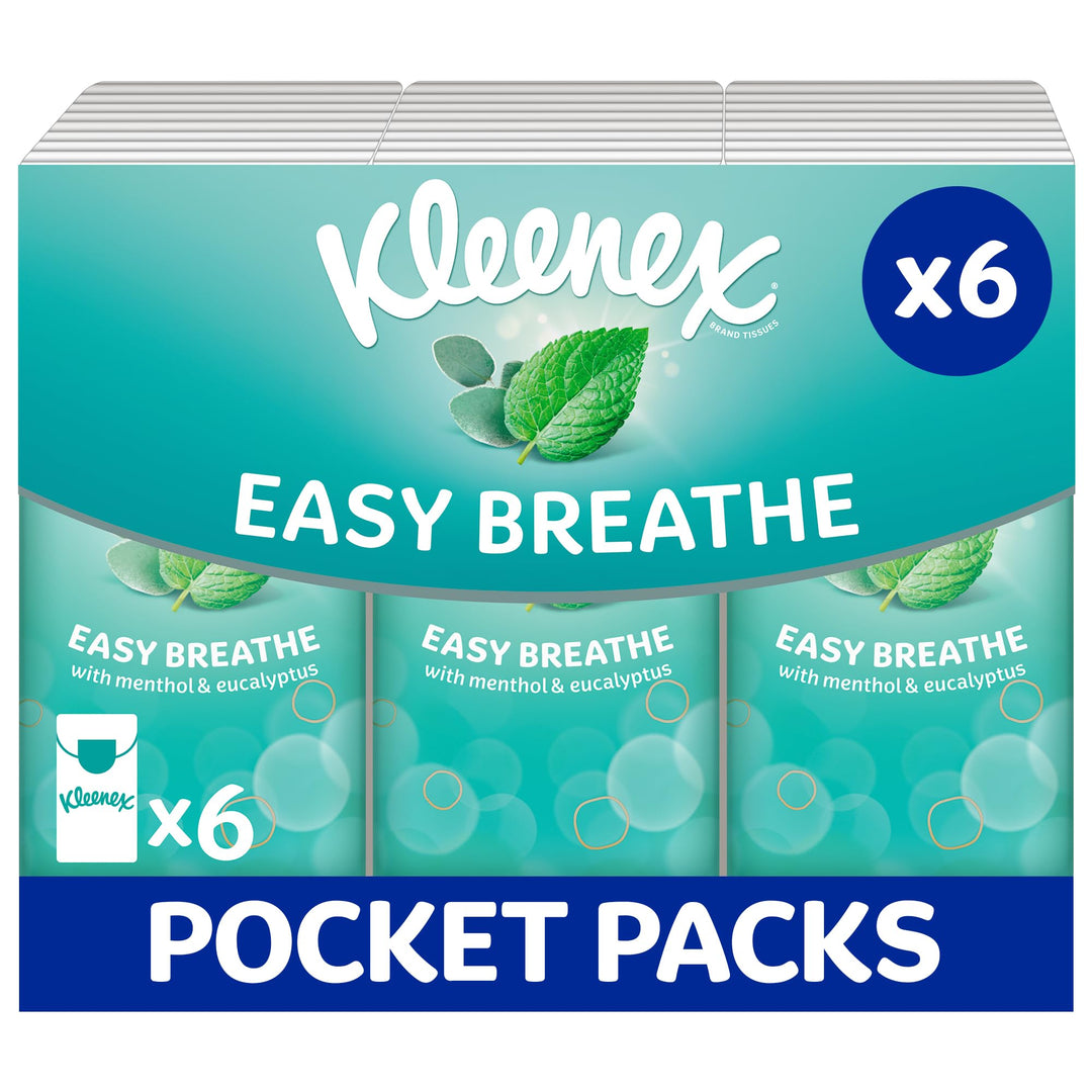 Kleenex - Easy Breathe Travel Pocket Tissues with Natural Menthol and Eucalyptus