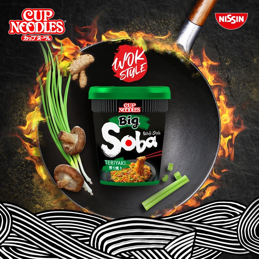NISSIN Soba Big Classic Instant Wok Style Noodles - 113g Pot (Pack of 6) | Vegetarian-Friendly 5