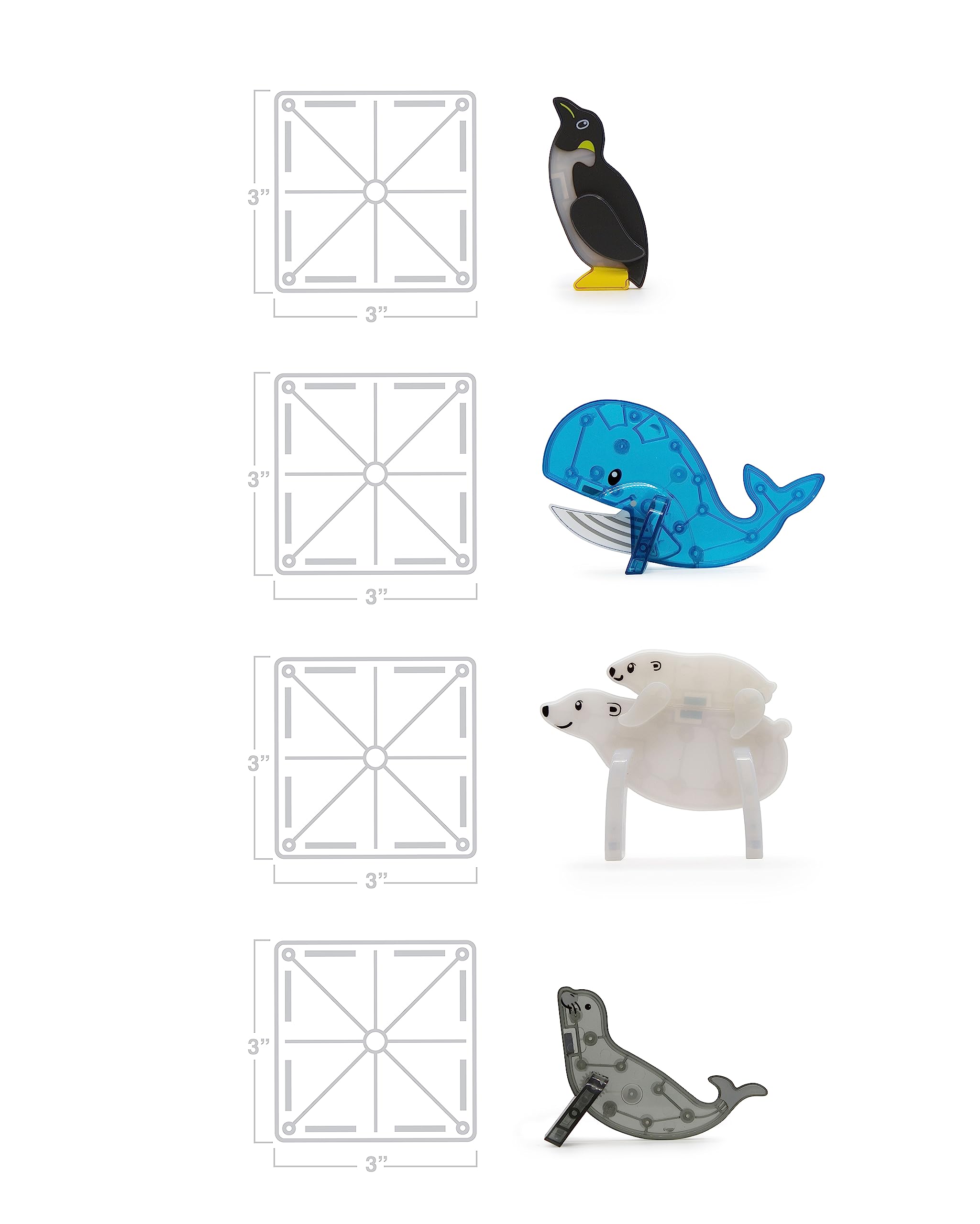 Magna-Tiles Arctic Animals Set - 25-Piece Magnetic Building Tiles | Ages 3+ 4