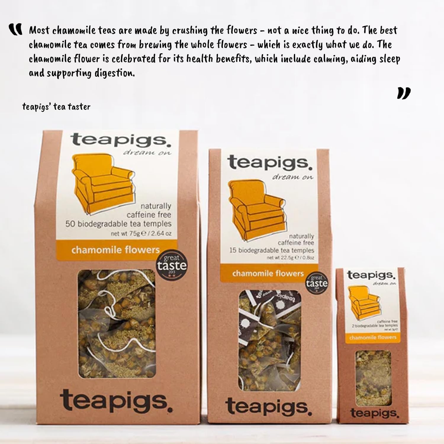 Teapigs – Kamillentee aus ganzen Blüten (3 Packungen mit 15 Teebeuteln, insgesamt 45 Teebeutel) 7