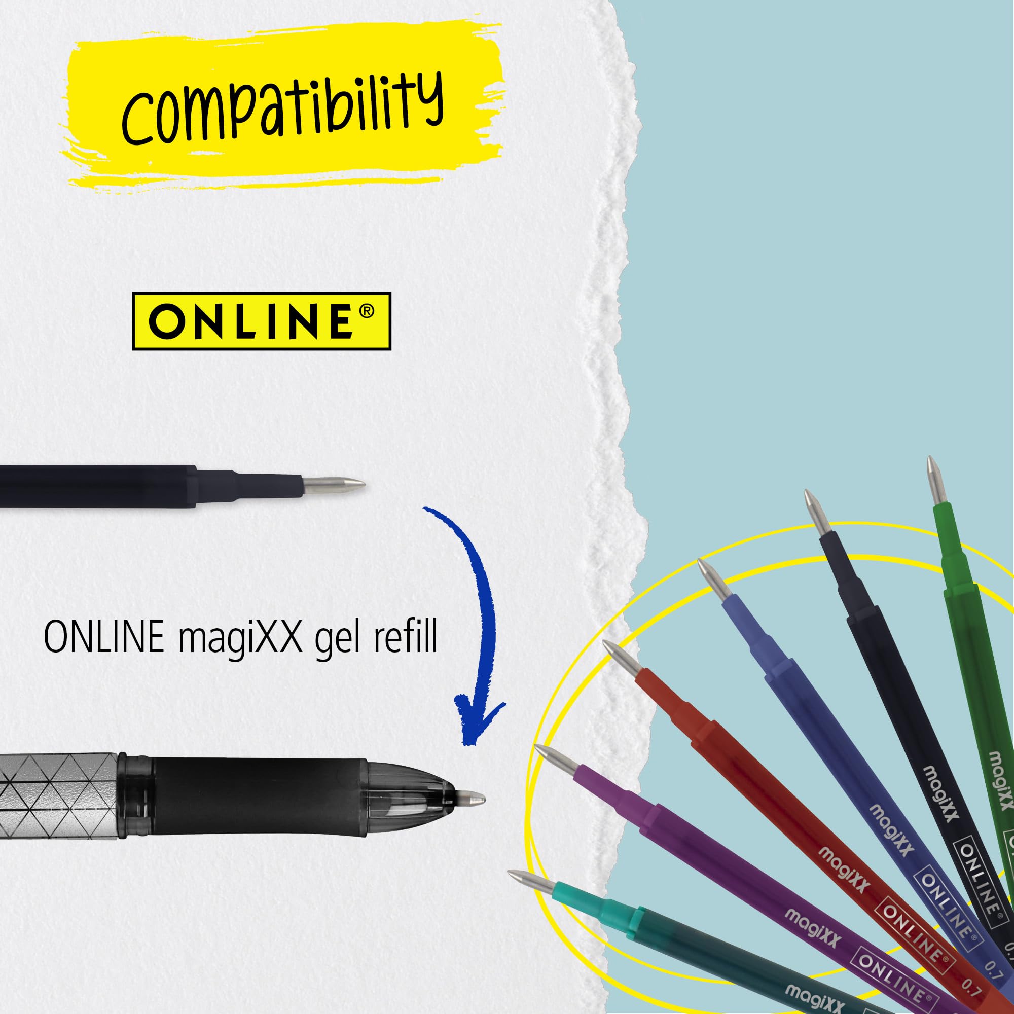 Online magiXX Erasable Gel Rollerball Pen - Red Ink, 0.7mm Medium Point, Ergonomic Grip 6