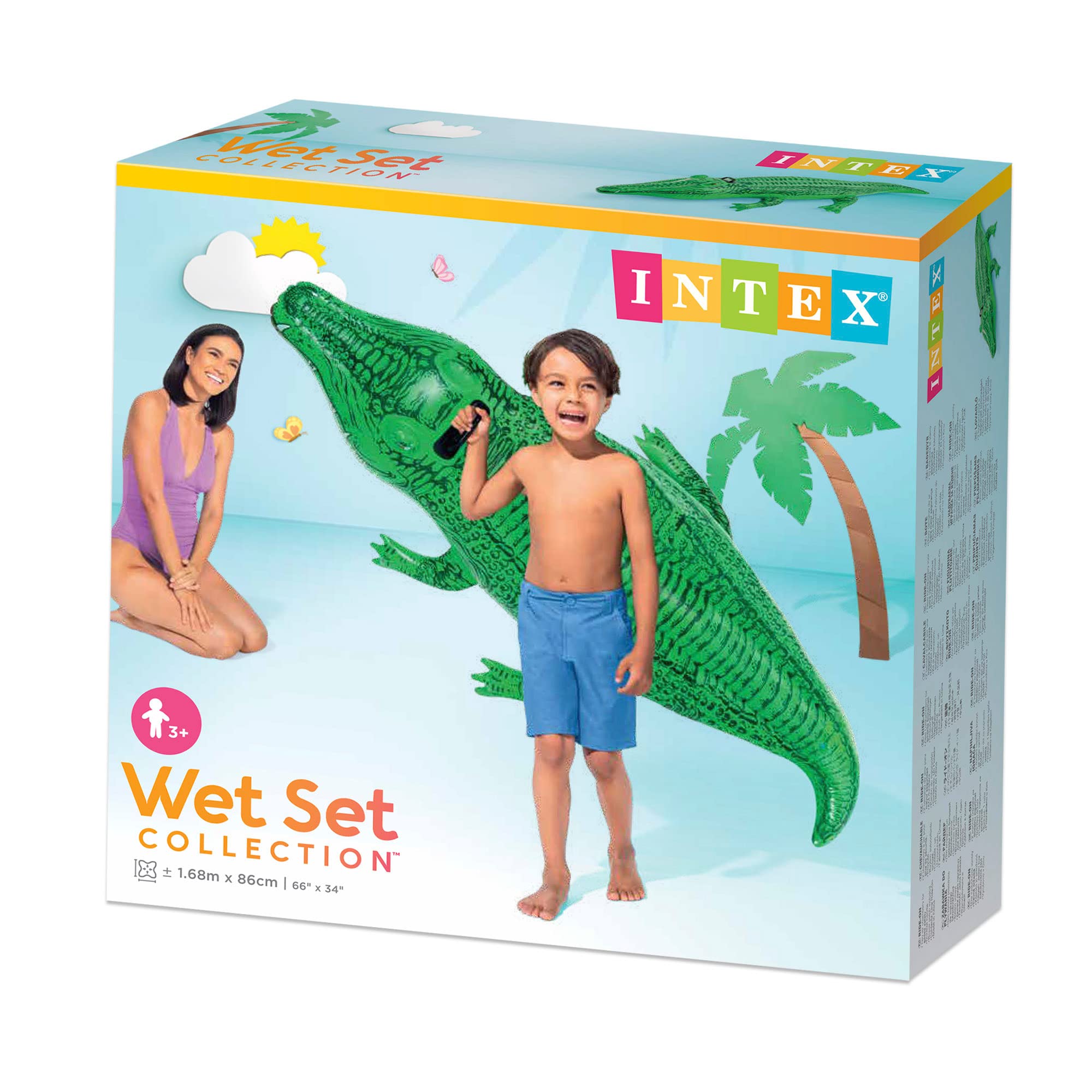 Intex 58546 Inflatable Crocodile - 168x86 cm - Fun Water Pool Float for Kids 3+ 7
