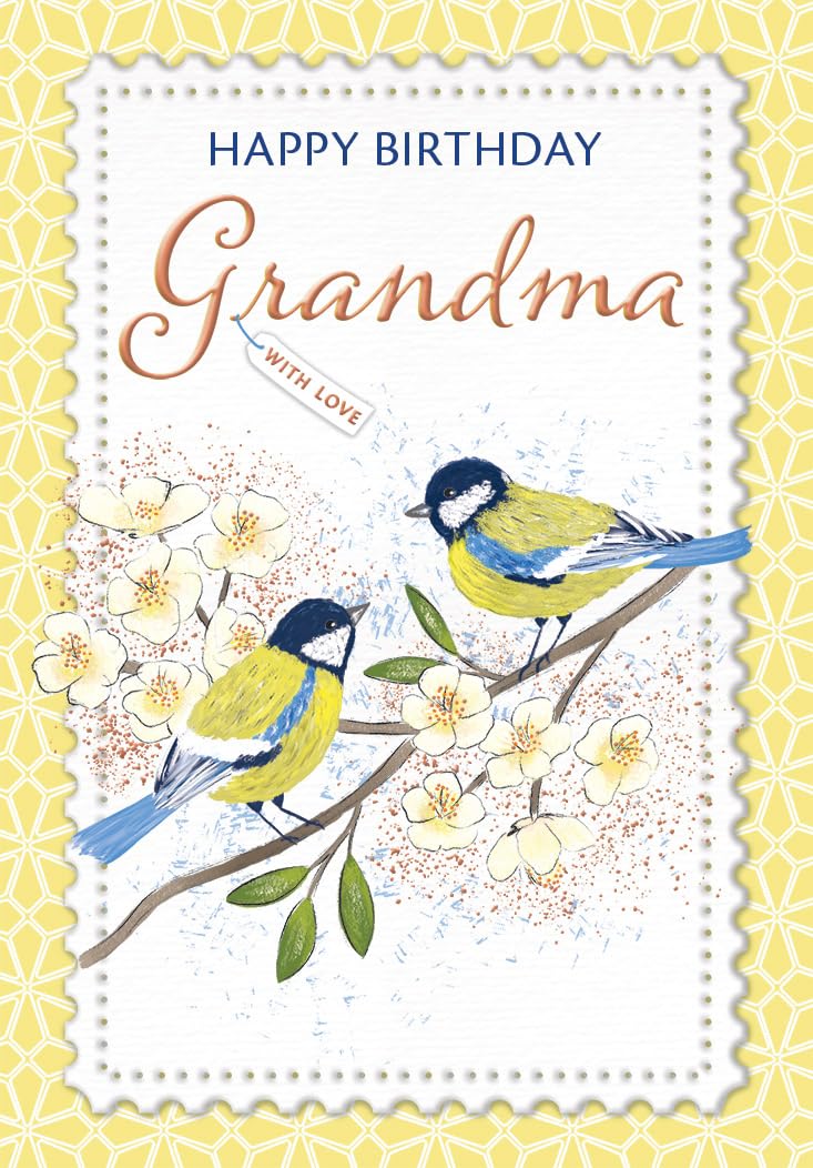 Piccadilly Greetings Grandma Birthday Card with Envelope | Bird Theme | 7 x 5 Inches