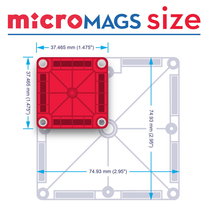 Magna-Tiles microMAGS 26-Piece Travel Magnetic Construction Set - Ages 3+ Building Toy