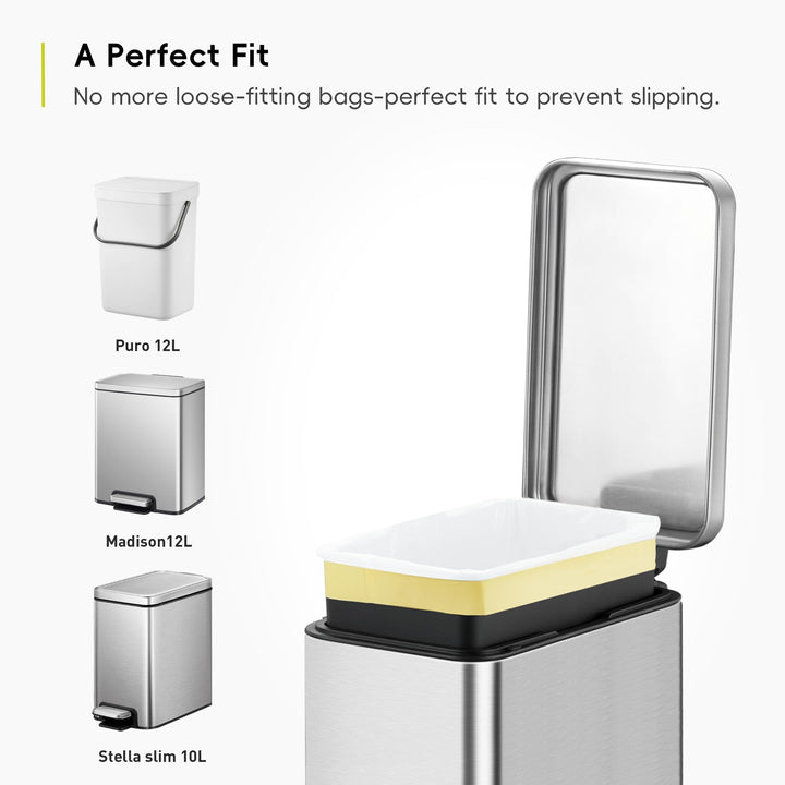 EKO Size C Bin Liners for Kitchen Bins - 10-15 Litre Capacity - Extra Strong with Drawstring Tie - 20 Bags