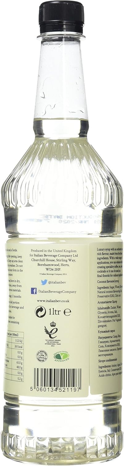 Simply Coconut Syrup 1 Litre - Natural Flavouring for Beverages and Recipes