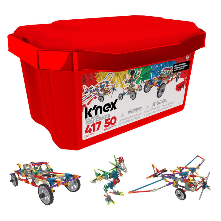 K'NEX Creation Zone 50 Model Building Set - 417-Piece STEM Toy for Ages 5+